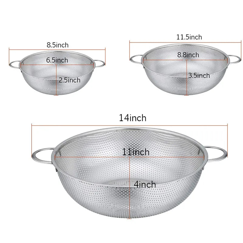Stainless Steel Colander Set of 3