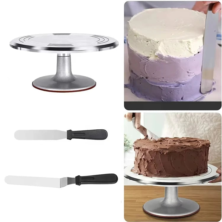 96-Piece Professional Cake Decorating Kit with Aluminum Turntable and Piping Tips